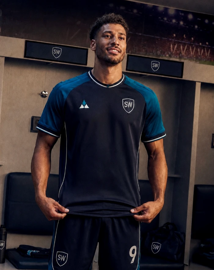 Football kit with the sponsor removed